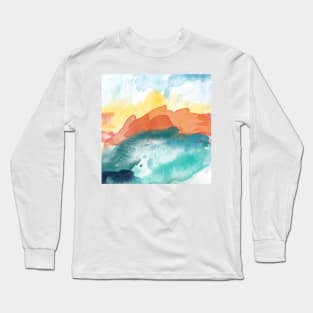 High Tide Abstract #watercolor #painting Long Sleeve T-Shirt